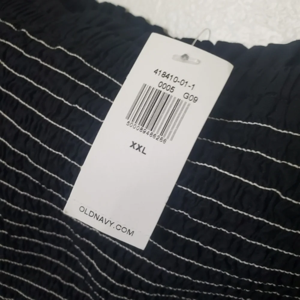 Old Navy Womens‎ XXL Black Smocked Off-The-Shoulder Puff Sleeve Peplum Top NEW